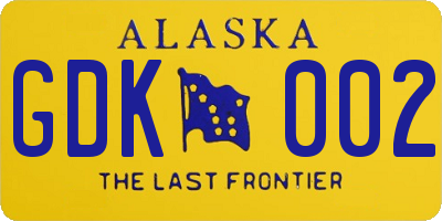 AK license plate GDK002