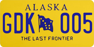 AK license plate GDK005