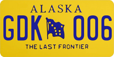 AK license plate GDK006