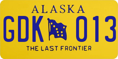 AK license plate GDK013