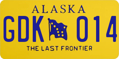 AK license plate GDK014