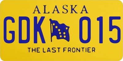 AK license plate GDK015