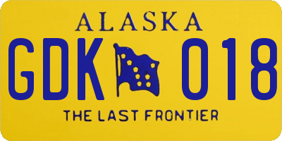 AK license plate GDK018
