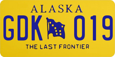 AK license plate GDK019