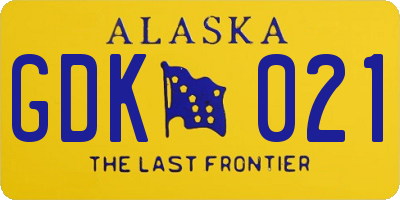 AK license plate GDK021