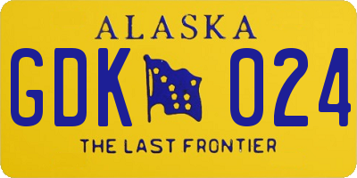 AK license plate GDK024