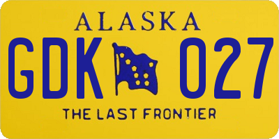 AK license plate GDK027