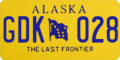 AK license plate GDK028