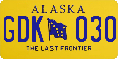 AK license plate GDK030