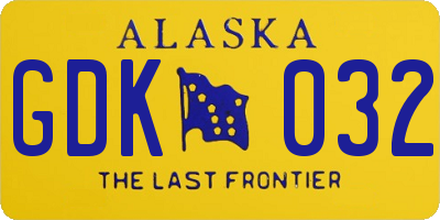 AK license plate GDK032