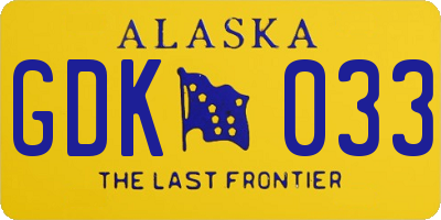 AK license plate GDK033