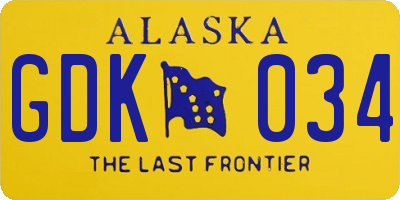 AK license plate GDK034