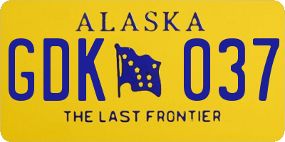 AK license plate GDK037