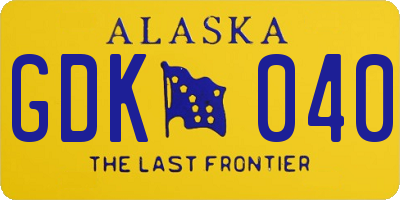 AK license plate GDK040