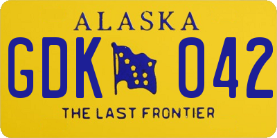 AK license plate GDK042
