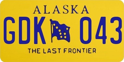 AK license plate GDK043
