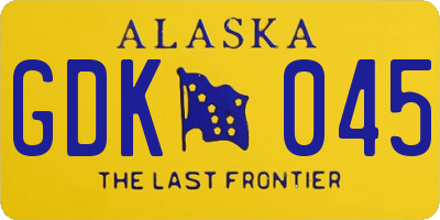 AK license plate GDK045