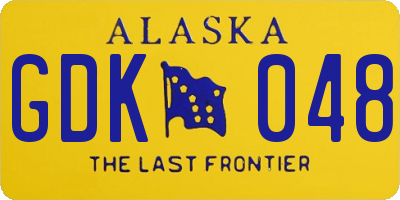 AK license plate GDK048