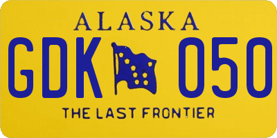 AK license plate GDK050