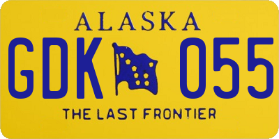 AK license plate GDK055