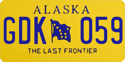 AK license plate GDK059