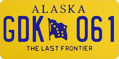 AK license plate GDK061