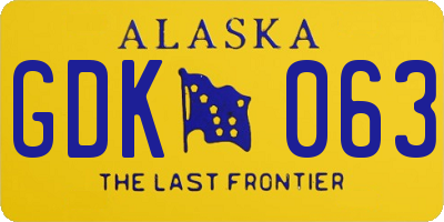 AK license plate GDK063