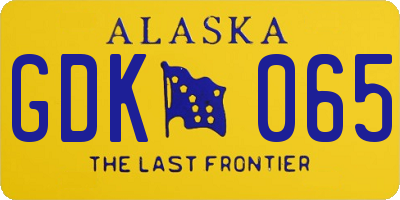 AK license plate GDK065