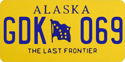 AK license plate GDK069