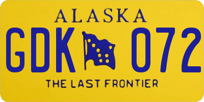 AK license plate GDK072