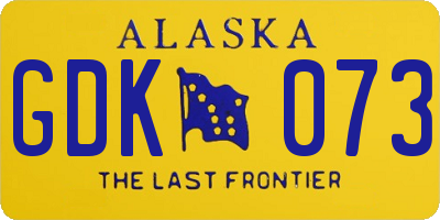 AK license plate GDK073