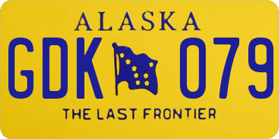 AK license plate GDK079