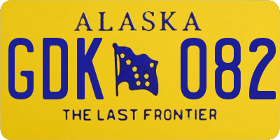 AK license plate GDK082