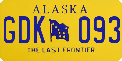 AK license plate GDK093