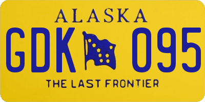 AK license plate GDK095