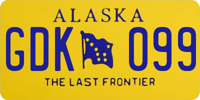 AK license plate GDK099