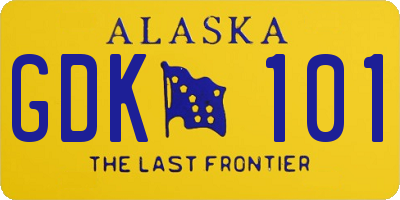 AK license plate GDK101