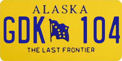 AK license plate GDK104