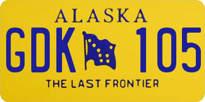AK license plate GDK105