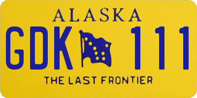 AK license plate GDK111
