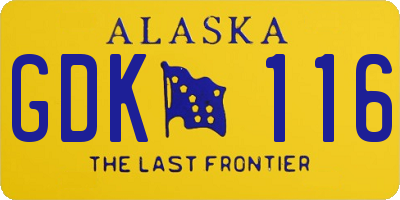 AK license plate GDK116