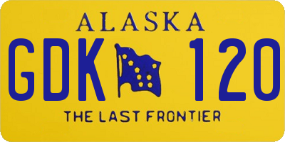 AK license plate GDK120