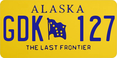 AK license plate GDK127