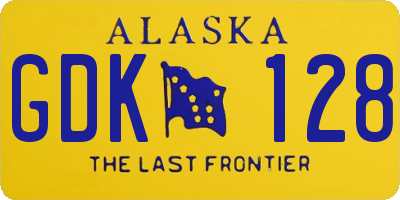 AK license plate GDK128