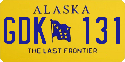 AK license plate GDK131