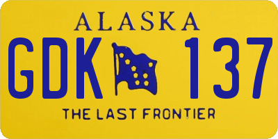 AK license plate GDK137