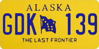 AK license plate GDK139
