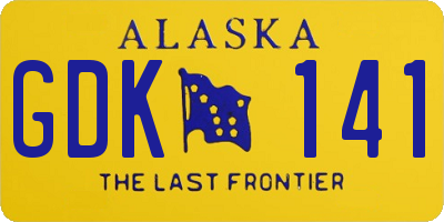 AK license plate GDK141