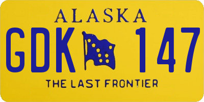 AK license plate GDK147