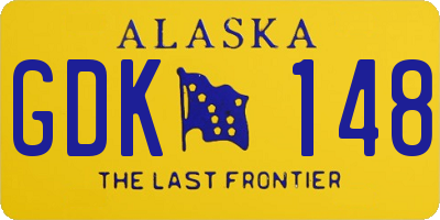 AK license plate GDK148